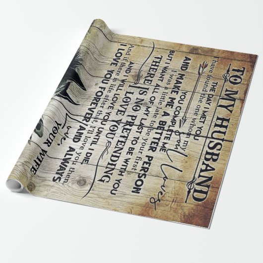 Papier Cadeau Aimer Cotes Cadeau | À mon mari présent | (Déroulé)