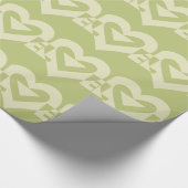 Papier Cadeau Aimer Deux Tons Sage Vert (Coin)