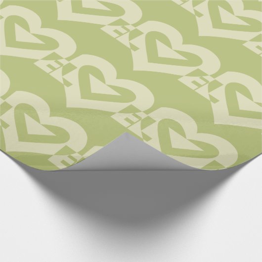 Papier Cadeau Aimer Deux Tons Sage Vert (Coin)