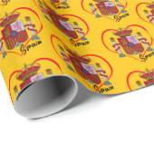 Papier Cadeau Aimer Espagne Cadeaux, drapeau patriotique espagno (Coin rond)