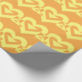 Papier Cadeau Aimer Jaune sur Orange (Coin)