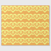 Papier Cadeau Aimer Jaune sur Orange (Plat)