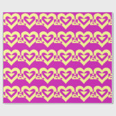 Papier Cadeau Aimer Jaune sur violet (Plat)