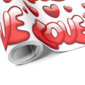 PAPIER CADEAU AIMER LES COEURS (Coin rond)