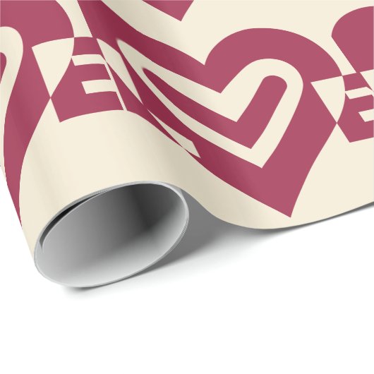 Papier Cadeau Aimer Vin À Deux Tons Violet (Coin rond)