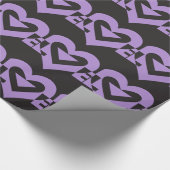Papier Cadeau Aimer violet sur noir (Coin)