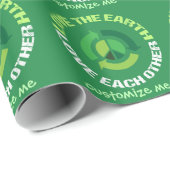 Papier Cadeau Aimez l'amour de la terre (Coin rond)