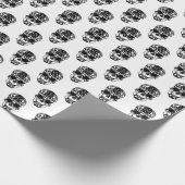 Papier Cadeau Aimez-moi crâne Wrapping_white (Coin)