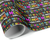 Papier Cadeau Aimez-vous Maman Joyeux premier jour de la fête de (Coin rond)