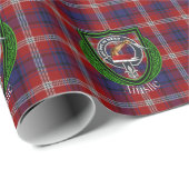 Papier Cadeau Ainslie Scottish Clan Tartan & Crest (Coin rond)
