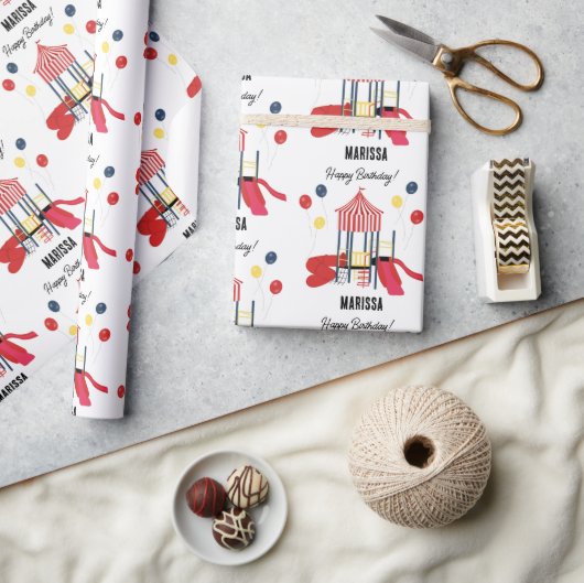 Papier Cadeau Aire de jeu Enfants Garçons Filles Anniversaire No (Artisanat)