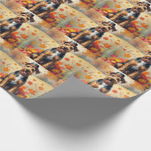 Papier Cadeau Airedale à l'automne quitte Thanksgiving Art (Coin)