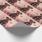 Papier Cadeau Airedale avec des Roses - Saint-Valentin (Coin)