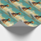 Papier Cadeau Airedale Beach Surf Peinture (Coin)