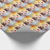 Papier Cadeau Airedale Chien Noël Santa Hat Art Portrait (Coin)