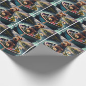 Papier Cadeau Airedale Dog on a Paddle : Une aventure Pittoresqu (Coin)