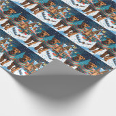 Papier Cadeau Airedale Dogs Christmas Snow Holiday (Coin)