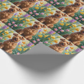 Papier Cadeau Airedale Fleurs de printemps de chien Peinture (Coin)