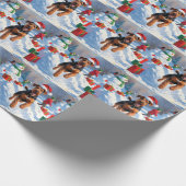 Papier Cadeau Airedale Noël Festive Scène de neige (Coin)
