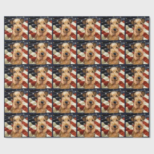 PAPIER CADEAU AIREDALE TERRIER (Plat)