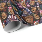 PAPIER CADEAU AIREDALE TERRIER (Coin rond)