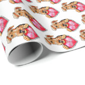 Papier Cadeau Airedale Terrier Be Mine (Coin rond)