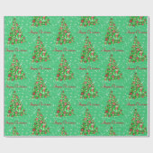 Papier Cadeau Airedale Terrier Chien de Noël Arbre de Noël Bois (Plat)