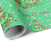 Papier Cadeau Airedale Terrier Chien de Noël Arbre de Noël Bois (Coin rond)