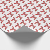 Papier Cadeau Airedale Terrier Chien de Noël Silhouette Blanc (Coin)