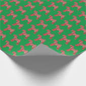 Papier Cadeau Airedale Terrier Chien de Noël Silhouette Vert (Coin)