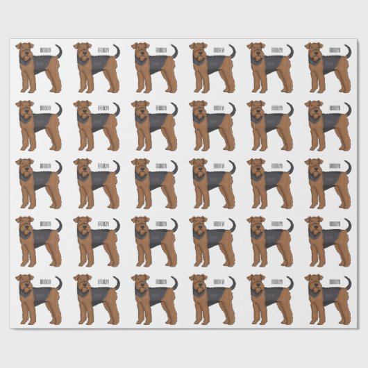 Papier Cadeau Airedale terrier dog cartoon (Plat)