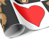 Papier Cadeau Airedale Terrier Heart Motif mignon Amoureux des c (Coin rond)