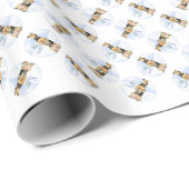 Papier Cadeau Airedale Terrier Noel (Coin rond)