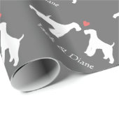 Papier Cadeau Airedale Terriers Mariage avec texte personnalisé (Coin rond)