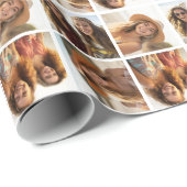 Papier Cadeau Ajouter 4 de vos photos préférées - Motif fou (Coin rond)