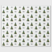 Papier Cadeau Ajouter le logo Modèle d'arbre de Noël Société  (Plat)