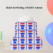 Papier Cadeau Ajouter le nom 10e anniversaire t-shirt