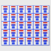 Papier Cadeau Ajouter le nom 12e anniversaire t-shirt (Plat)