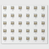 Papier Cadeau Ajouter le nom de famille photo année rustique vin (Plat)