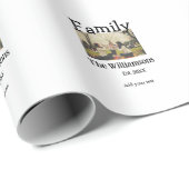 Papier Cadeau Ajouter le nom de famille photo année rustique vin (Coin rond)