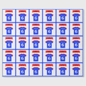 Papier Cadeau Ajouter le nom T-shirt 6e anniversaire (Plat)