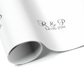 Papier Cadeau Ajouter monogramme du nom du couple ajouter date a (Coin rond)
