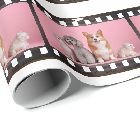 Papier Cadeau Ajouter Photo Fun Film Strip Wrapper Papier (Coin rond)