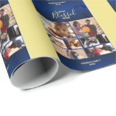 Papier Cadeau Ajouter Photos Blessé Année Fête Photo (Coin rond)