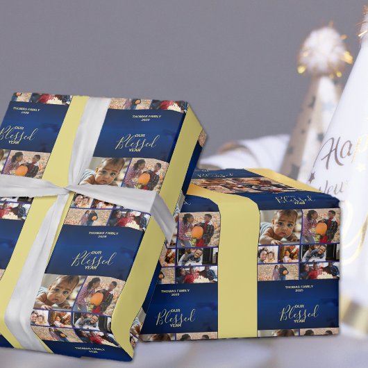 Papier Cadeau Ajouter Photos Blessé Année Fête Photo