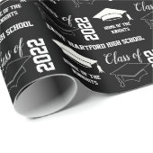 Papier Cadeau Ajouter un diplôme noir de l'école  (Coin rond)