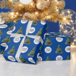 Papier Cadeau Ajouter un logo Christmas Tree Motif Company<br><div class="desc">Ajoutez le logo Christmas Tree Motif Company Papier à envelopper. Insérez votre logo dans le modèle. Aquarelle motif de Noël sur arrière - plan bleu foncé. Promotion d'affaires pour vos clients et partenaires d'affaires pour les vacances.</div>