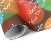 Papier Cadeau Ajouter un nom et votre message Joyeux anniversair (Coin rond)