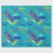 Papier Cadeau Ajouter un nom Joyeux papier d'enveloppement d'ann (Plat)