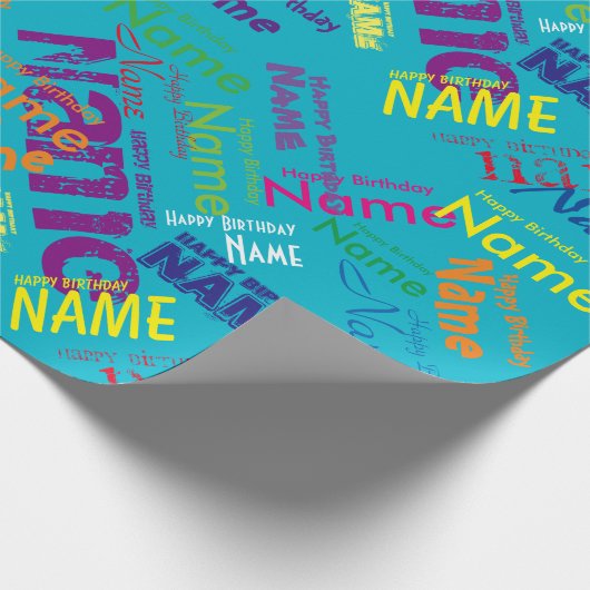 Papier Cadeau Ajouter un nom Joyeux papier d'enveloppement d'ann (Coin)